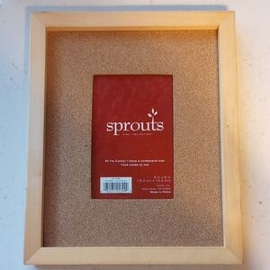 Sprouts Wood Picture Frame w/ Cork & Glass, 4 x 6 Inch Photo. Holds Notes